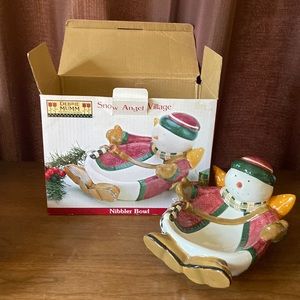 SAKURA DEBBIE MUMM SNOW ANGEL VILLAGE NIBBLER BOWL HAND PAINTED #SL936/57 UNUSED